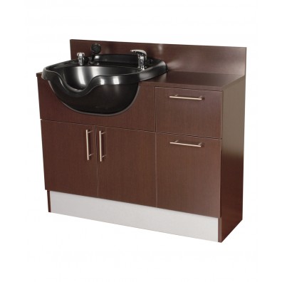 shampoo bowl cabinets: salon sink storage & back bars