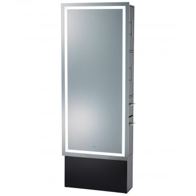 Pibbs 9110 Lumina LED Salon Mirror & Storage Server w/ Base