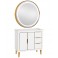 9880 Round Gold LED Mirror - 36"