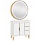 9880 Round Gold LED Mirror - 36"