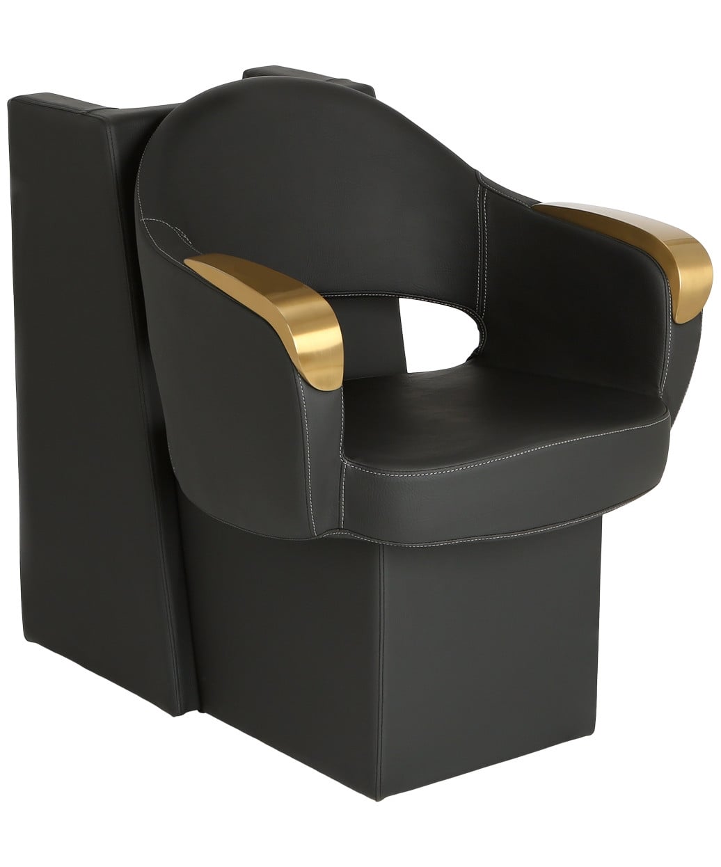 Luna Gold Dryer Chair with Brushed Gold Armrests for Hooded Hair