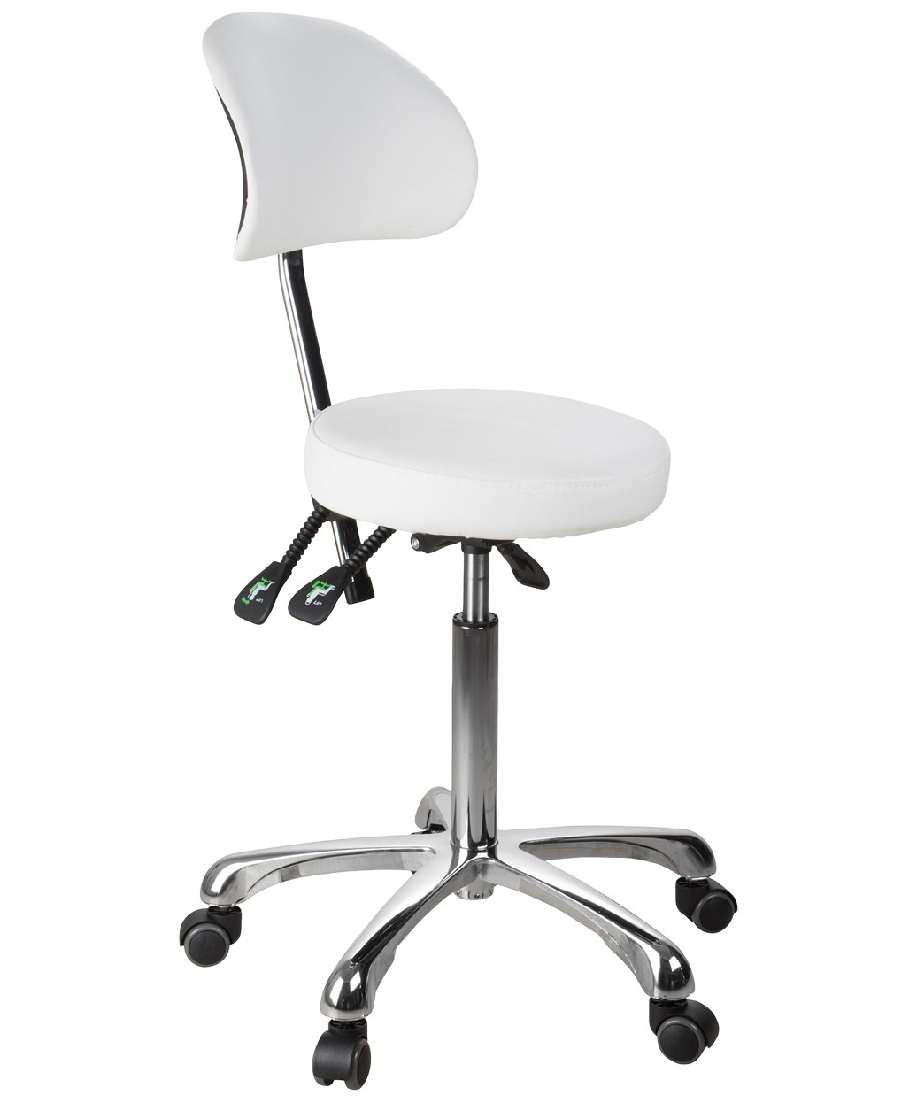 Silver Fox 1025B Adjustable Round Stool w/ Back | Buy-Rite Beauty