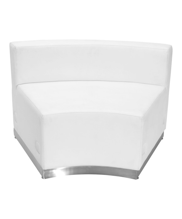 Black Leather Concave Chair With Brushed Stainless Steel Base