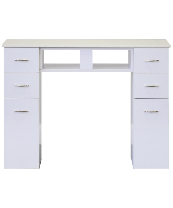 J&A White Granite Top Manicure Table