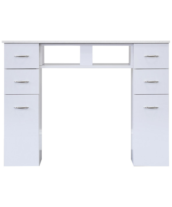 J&A White Granite Top Manicure Table