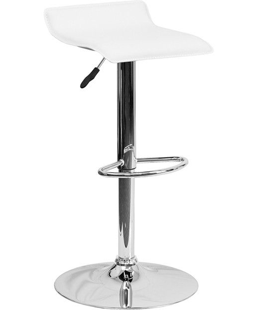 Contemporary Vinyl Adjustable Height Stool with Chrome Base