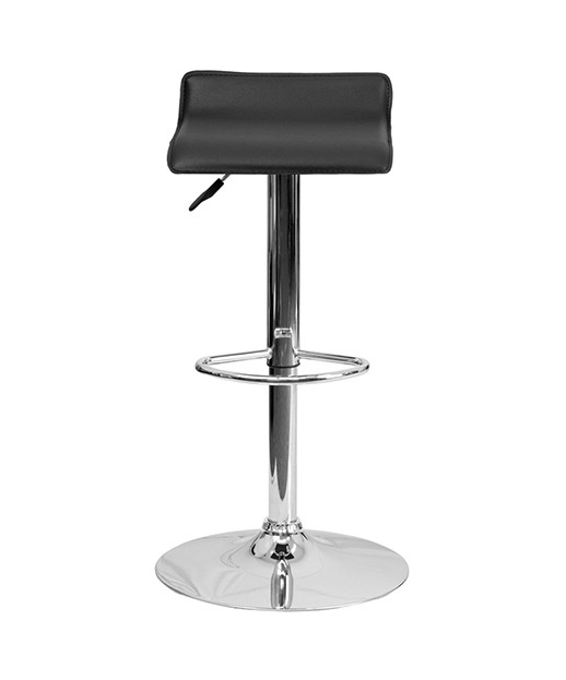 Contemporary Vinyl Adjustable Height Stool with Chrome Base