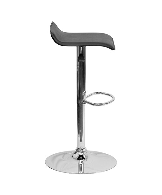 Contemporary Vinyl Adjustable Height Stool with Chrome Base