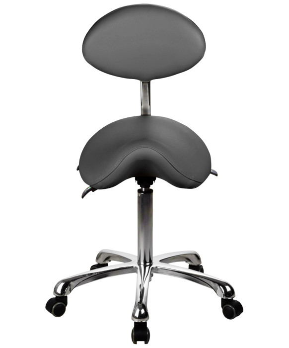 Silver Fox 1025 Rolling Saddle Stool w/ Back