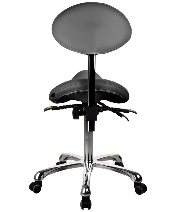 Silver Fox 1025 Rolling Saddle Stool w/ Back