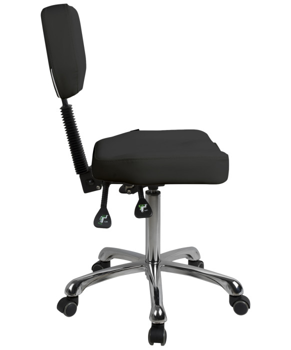 Silver Fox 1030 Rolling Stool w/ Back