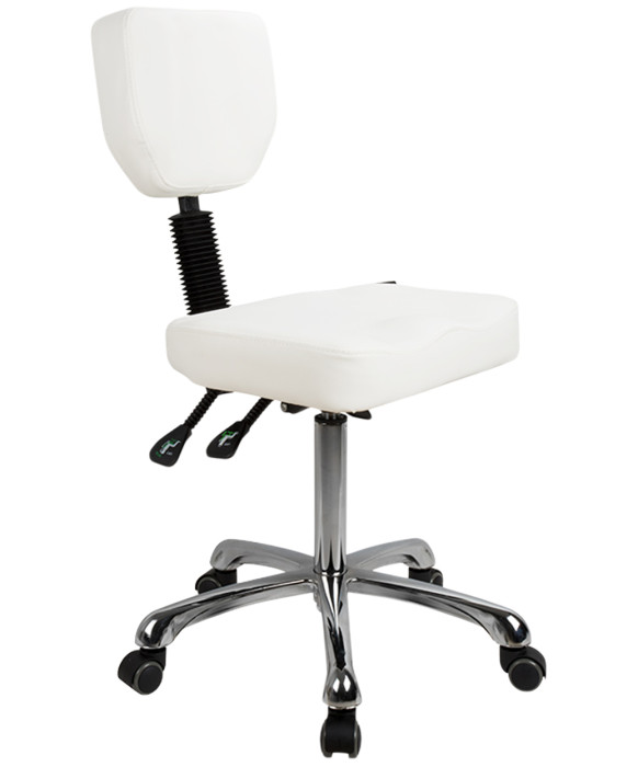 Silver Fox 1030 Rolling Stool w/ Back