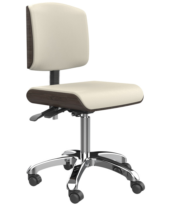 Silver Fox 1071 Luxury Rolling Stool w/ Back