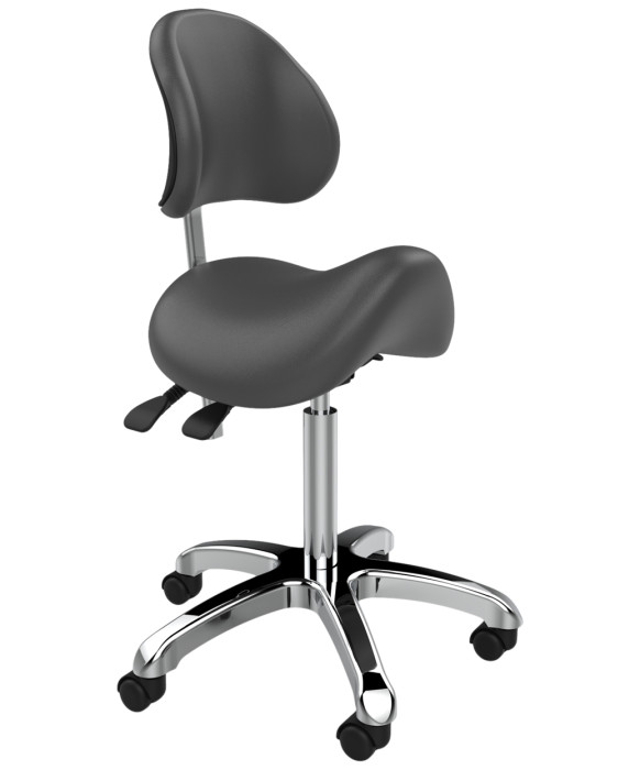 Silver Fox 1025A Adjustable Saddle Stool w/ Back