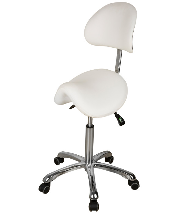 Silver Fox 1025A Adjustable Saddle Stool w/ Back