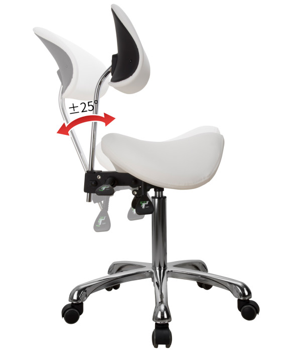 Silver Fox 1025A Adjustable Saddle Stool w/ Back