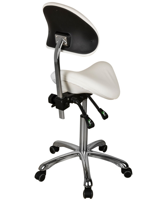 Silver Fox 1025A Adjustable Saddle Stool w/ Back