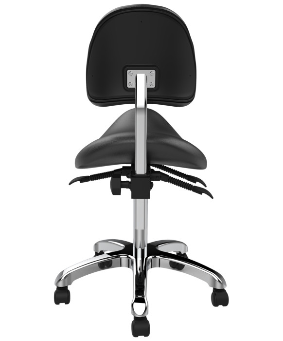 Silver Fox 1025A Adjustable Saddle Stool w/ Back