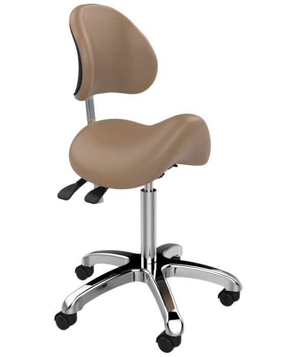 Silver Fox 1025A Adjustable Saddle Stool w/ Back