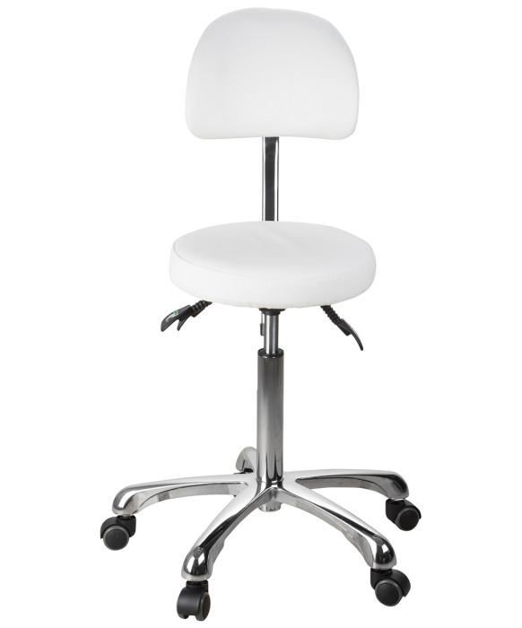 Silver Fox 1025B Adjustable Round Stool w/ Back