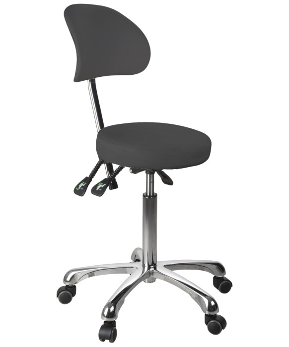 Silver Fox 1025B Adjustable Round Stool w/ Back