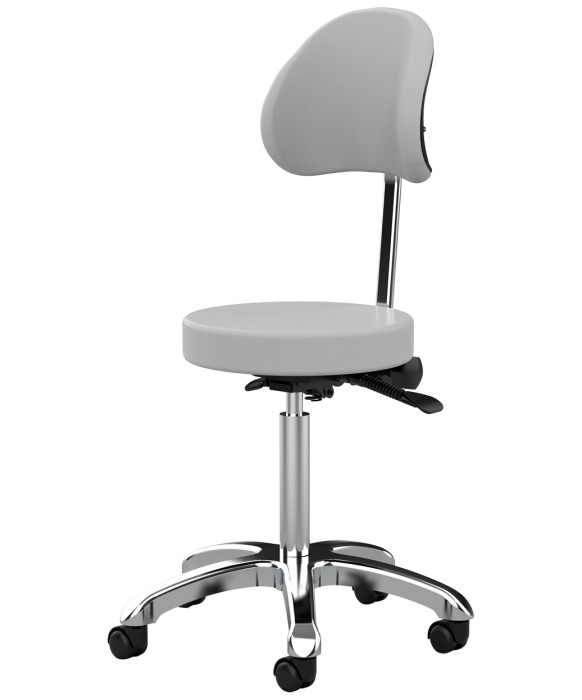 Silver Fox 1025B Adjustable Round Stool w/ Back