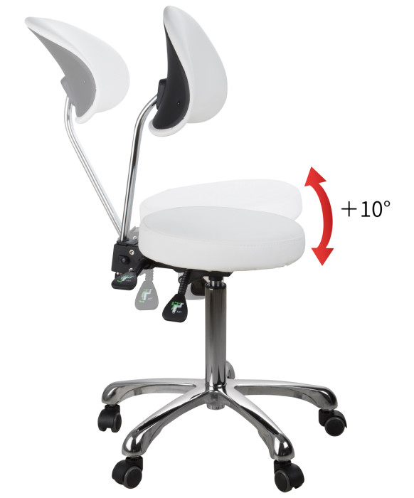 Silver Fox 1025B Adjustable Round Stool w/ Back