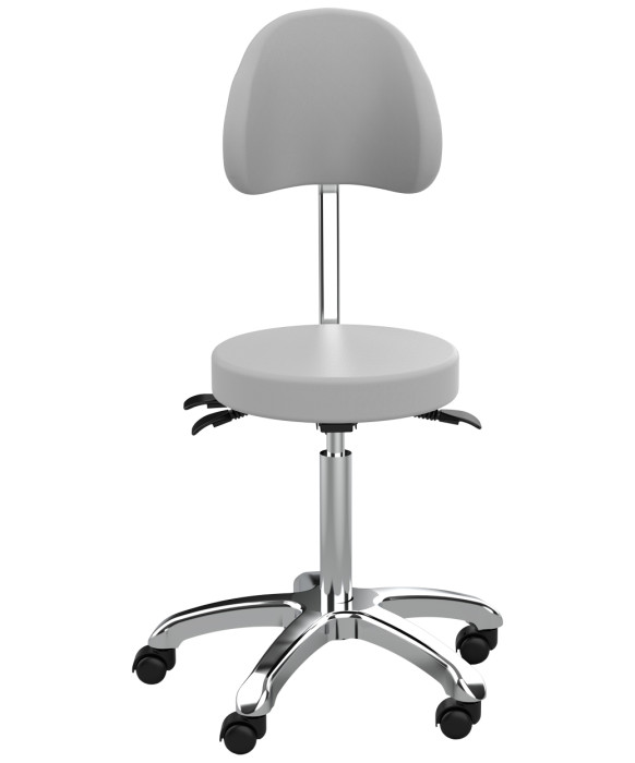 Silver Fox 1025B Adjustable Round Stool w/ Back