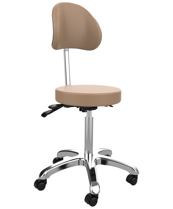 Silver Fox 1025B Adjustable Round Stool w/ Back