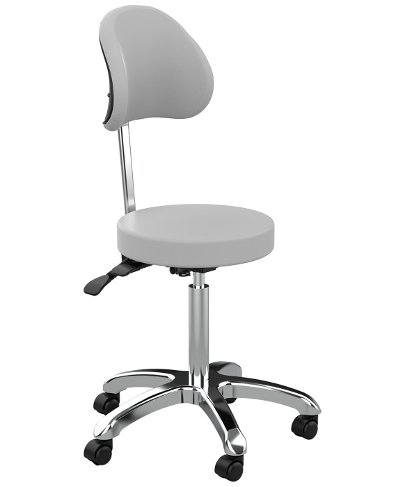 Silver Fox 1025B Adjustable Round Stool w/ Back