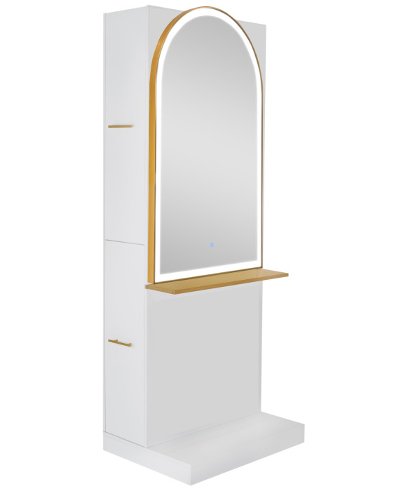 Milan Ultra Single Sided LED Styling Station w/ Shelf