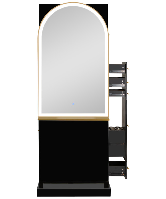 Milan Ultra Single Sided LED Styling Station w/ Shelf