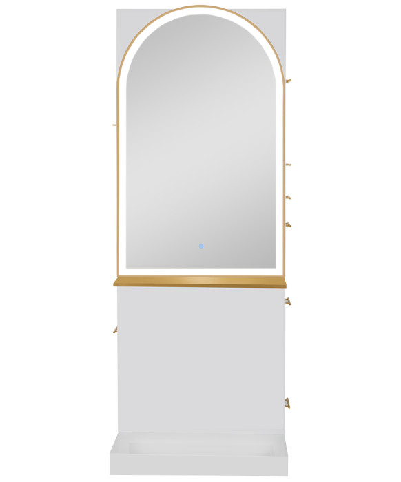 Milan Ultra Single Sided LED Styling Station w/ Shelf