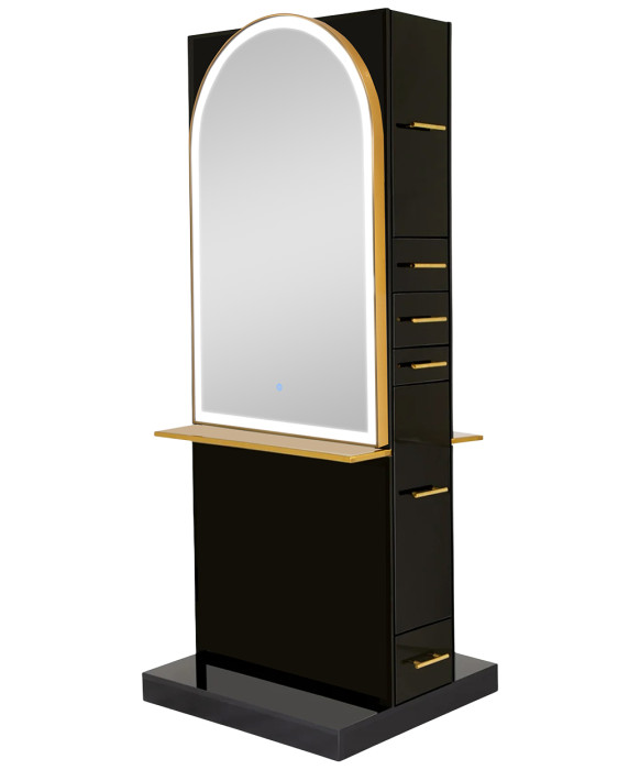 Milan Ultra Double Sided LED Styling Station w/ Shelf