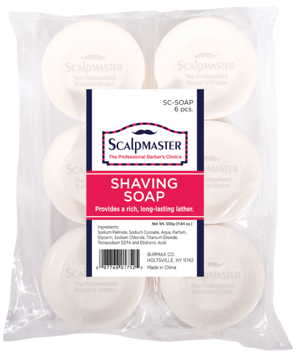 Burmax Scalpmaster Barber Shaving Soap - 6 pk.