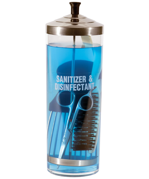 Burmax SC-550 Scalpmaster Barber Acrylic Sanitizing Jar - 42 oz.