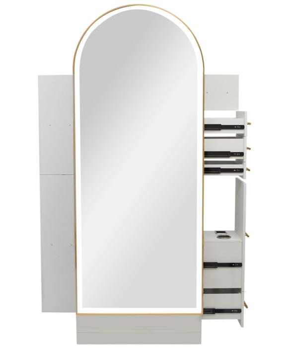 Pibbs PV801 Arched Styling Station & Mirror