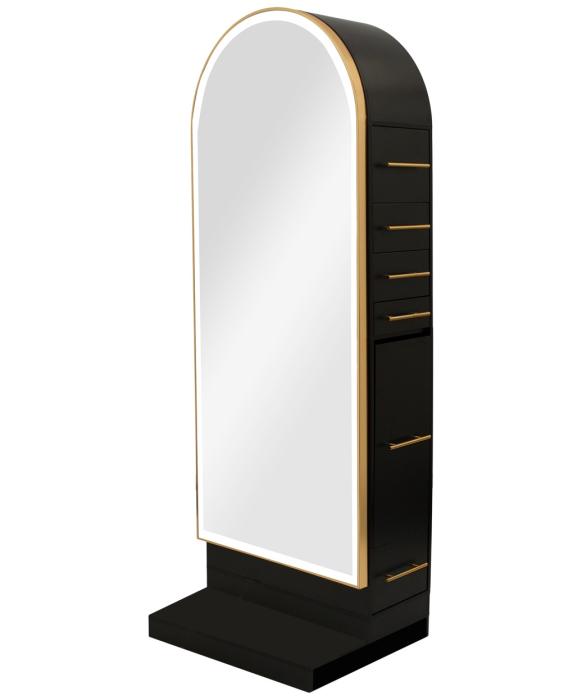 Pibbs PV801 Arched Styling Station & Mirror w/ Shelf