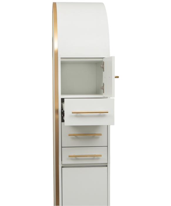 Pibbs PV801 Arched Styling Station & Mirror w/ Shelf