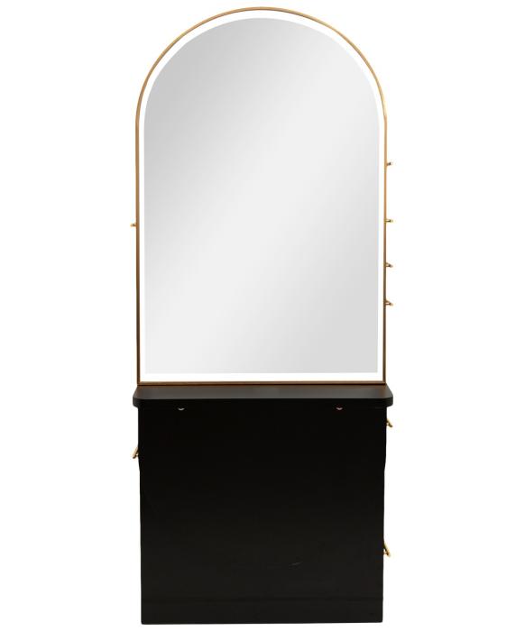 Pibbs PV801 Arched Styling Station & Mirror w/ Shelf