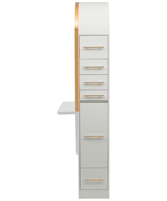 Pibbs PV801 Arched Styling Station & Mirror w/ Shelf