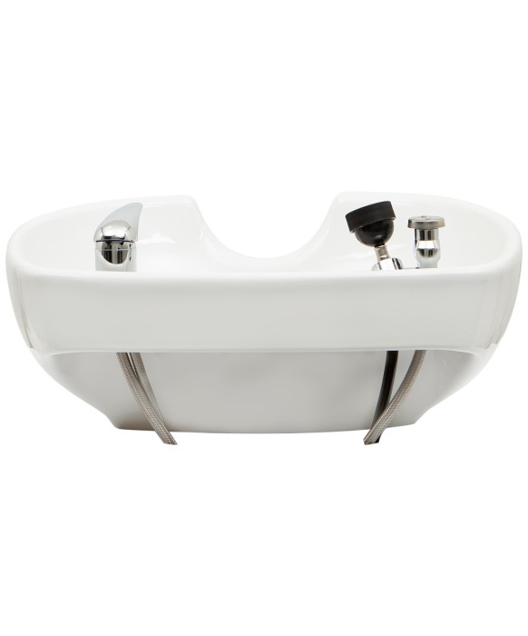 Stationary Porcelain Shampoo Bowl w/ Hardware - TS