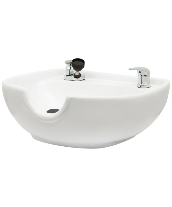 Stationary Porcelain Shampoo Bowl w/ Hardware - TS