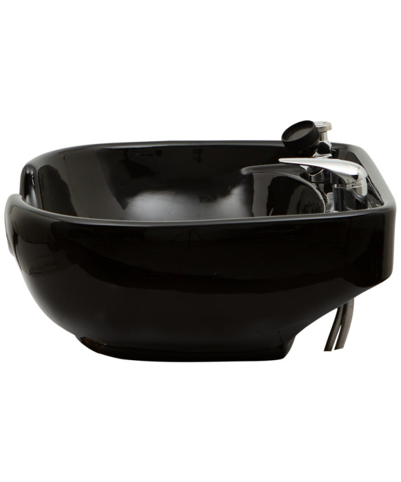 Stationary Porcelain Shampoo Bowl w/ Hardware - TS