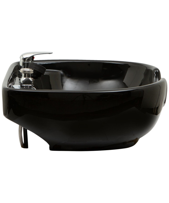Stationary Porcelain Shampoo Bowl w/ Hardware - TS