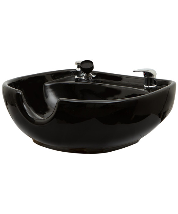 Stationary Porcelain Shampoo Bowl w/ Hardware - TS