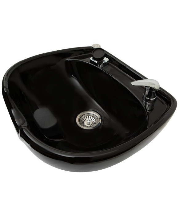 Stationary Porcelain Shampoo Bowl w/ Hardware - TS