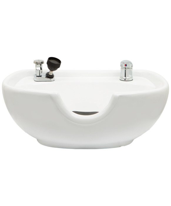 Stationary Porcelain Shampoo Bowl w/ Hardware - TS