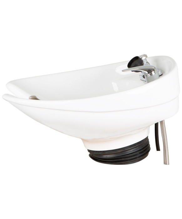 Tilting Porcelain Shampoo Bowl w/ Hardware - TS