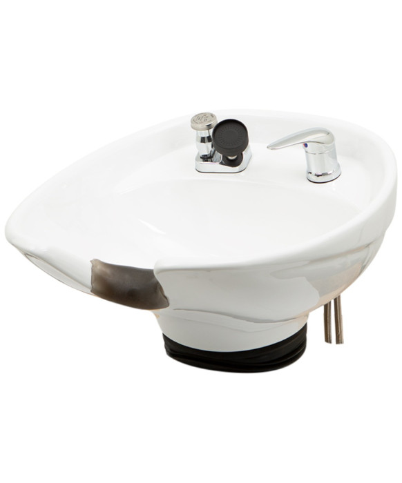 Tilting Porcelain Shampoo Bowl w/ Hardware - TS